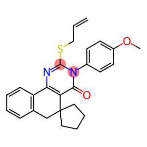 2-(allylsulfanyl)-3-(4-methoxyphenyl)-5,6-dihydrospiro(benzo[h]quinazoline-5,1'-cyclopentane)-4(3H)-one
