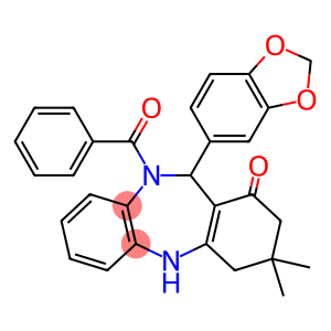 11-(1,3-benzodioxol-5-yl)-10-benzoyl-3,3-dimethyl-2,3,4,5,10,11-hexahydro-1H-dibenzo[b,e][1,4]diazepin-1-one