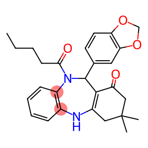 11-(1,3-benzodioxol-5-yl)-3,3-dimethyl-10-pentanoyl-2,3,4,5,10,11-hexahydro-1H-dibenzo[b,e][1,4]diazepin-1-one