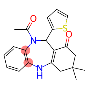 10-acetyl-3,3-dimethyl-11-(2-thienyl)-2,3,4,5,10,11-hexahydro-1H-dibenzo[b,e][1,4]diazepin-1-one