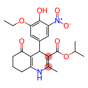 isopropyl 4-{3-ethoxy-4-hydroxy-5-nitrophenyl}-2-methyl-5-oxo-1,4,5,6,7,8-hexahydro-3-quinolinecarboxylate