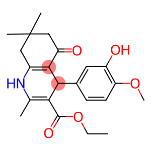 ethyl 4-(3-hydroxy-4-methoxyphenyl)-2,7,7-trimethyl-5-oxo-1,4,5,6,7,8-hexahydro-3-quinolinecarboxylate