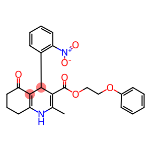 2-phenoxyethyl 4-{2-nitrophenyl}-2-methyl-5-oxo-1,4,5,6,7,8-hexahydro-3-quinolinecarboxylate