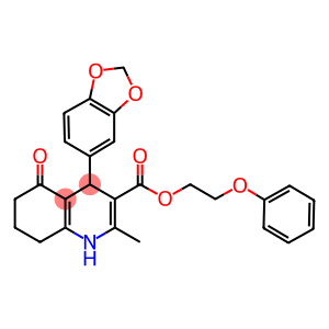 2-phenoxyethyl 4-(1,3-benzodioxol-5-yl)-2-methyl-5-oxo-1,4,5,6,7,8-hexahydro-3-quinolinecarboxylate