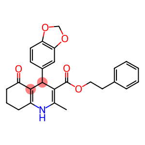 2-phenylethyl 4-(1,3-benzodioxol-5-yl)-2-methyl-5-oxo-1,4,5,6,7,8-hexahydro-3-quinolinecarboxylate