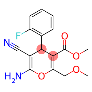 4H-Pyran-3-carboxylic acid, 6-amino-5-cyano-4-(2-fluorophenyl)-2-(methoxymethyl)-, methyl ester