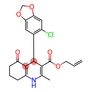 allyl 4-(6-chloro-1,3-benzodioxol-5-yl)-2-methyl-5-oxo-1,4,5,6,7,8-hexahydro-3-quinolinecarboxylate