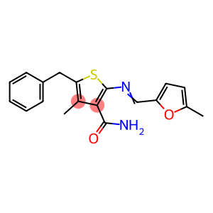 5-benzyl-4-methyl-2-{[(5-methyl-2-furyl)methylene]amino}-3-thiophenecarboxamide