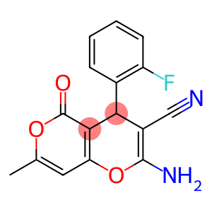2-amino-4-(2-fluorophenyl)-7-methyl-5-oxo-4H,5H-pyrano[4,3-b]pyran-3-carbonitrile