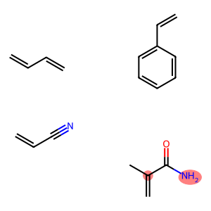 2-propenamide, 2-methyl-, polymer with 1,3-butadiene, ethenylbenzene and 2-prop