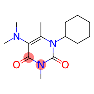 2,4(1H,3H)-Pyrimidinedione, 1-cyclohexyl-5-(dimethylamino)-3,6-dimethyl-