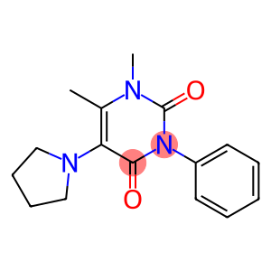 2,4(1H,3H)-Pyrimidinedione, 1,6-dimethyl-3-phenyl-5-(1-pyrrolidinyl)-