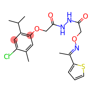 N'-[(4-chloro-2-isopropyl-5-methylphenoxy)acetyl]-2-({[1-(2-thienyl)ethylidene]amino}oxy)acetohydrazide