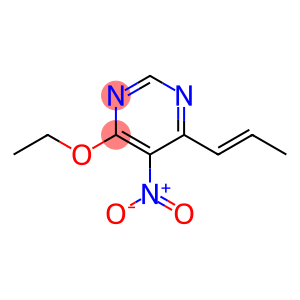 Pyrimidine, 4-ethoxy-5-nitro-6-(1E)-1-propenyl- (9CI)