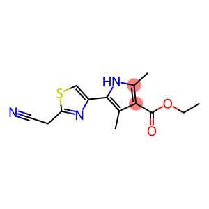 1H-Pyrrole-3-carboxylicacid,5-[2-(cyanomethyl)-4-thiazolyl]-2,4-dimethyl-,ethylester(9CI)