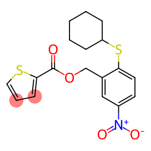 [2-(cyclohexylsulfanyl)-5-nitrophenyl]methyl thiophene-2-carboxylate