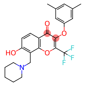 3-(3,5-dimethylphenoxy)-7-hydroxy-8-(1-piperidinylmethyl)-2-(trifluoromethyl)-4H-chromen-4-one