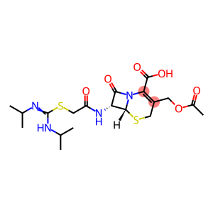 5-thia-1-azabicyclo[4.2.0]oct-2-ene-2-carboxylic acid, 3-[(acetyloxy)methyl]-7-[[2-[[(Z)-[(1-methylethyl)amino][(1-methylethyl)imino]methyl]thio]acetyl]amino]-8-oxo-