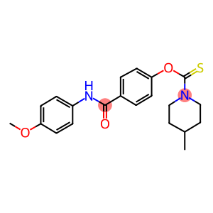 O-{4-[(4-methoxyanilino)carbonyl]phenyl} 4-methyl-1-piperidinecarbothioate