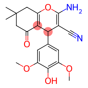 2-amino-4-(4-hydroxy-3,5-dimethoxyphenyl)-7,7-dimethyl-5-oxo-5,6,7,8-tetrahydro-4H-chromene-3-carbonitrile