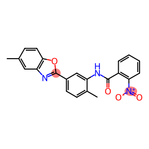 2-nitro-N-[2-methyl-5-(5-methyl-1,3-benzoxazol-2-yl)phenyl]benzamide