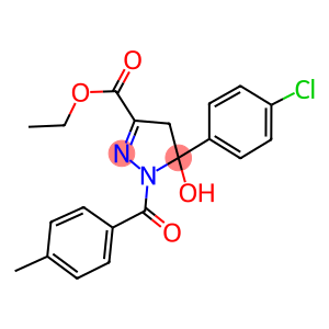ethyl 5-(4-chlorophenyl)-5-hydroxy-1-(4-methylbenzoyl)-4,5-dihydro-1H-pyrazole-3-carboxylate