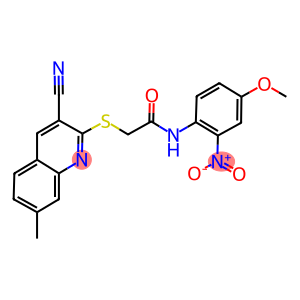 2-[(3-cyano-7-methyl-2-quinolinyl)sulfanyl]-N-{2-nitro-4-methoxyphenyl}acetamide