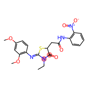 2-{2-[(2,4-dimethoxyphenyl)imino]-3-ethyl-4-oxo-1,3-thiazolidin-5-yl}-N-{2-nitrophenyl}acetamide