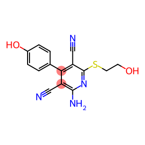 3,5-Pyridinedicarbonitrile, 2-amino-6-[(2-hydroxyethyl)thio]-4-(4-hydroxyphenyl)-