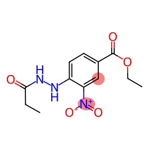 ethyl 3-nitro-4-(2-propionylhydrazino)benzoate