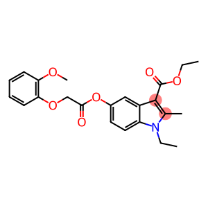 1H-Indole-3-carboxylic acid, 1-ethyl-5-[[2-(2-methoxyphenoxy)acetyl]oxy]-2-methyl-, ethyl ester
