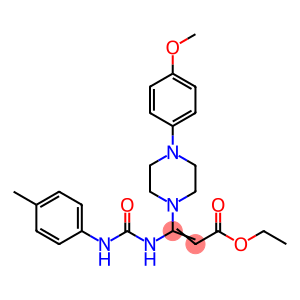 2-Propenoic acid, 3-[4-(4-methoxyphenyl)-1-piperazinyl]-3-[[[(4-methylphenyl)amino]carbonyl]amino]-, ethyl ester