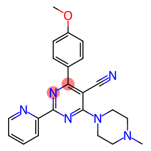 4-(4-methoxyphenyl)-6-(4-methylpiperazin-1-yl)-2-(pyridin-2-yl)pyrimidine-5-carbonitrile