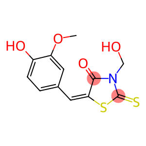 5-(4-hydroxy-3-methoxybenzylidene)-3-(hydroxymethyl)-2-thioxo-1,3-thiazolidin-4-one