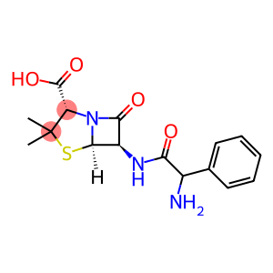 4-Thia-1-azabicyclo[3.2.0]heptane-2-carboxylic acid, 6-[(aminophenylacetyl)amino]-3,3-dimethyl-7-oxo-, [2S-(2α,5α,6β)]-