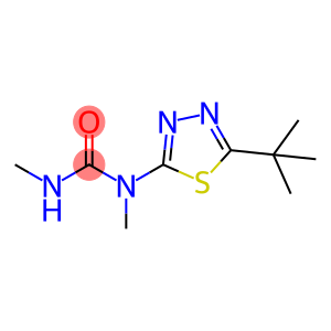 tebuthiuron (ISO) 1-(5-tert-butyl-1,3,4-thiadiazol-2-yl)-1,3-dimethylurea
