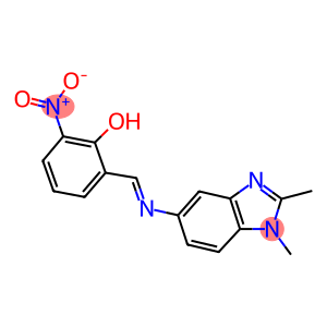 2-{[(1,2-dimethyl-1H-benzimidazol-5-yl)imino]methyl}-6-nitrophenol