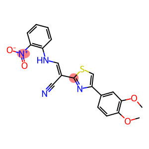 2-[4-(3,4-dimethoxyphenyl)-1,3-thiazol-2-yl]-3-{2-nitroanilino}acrylonitrile