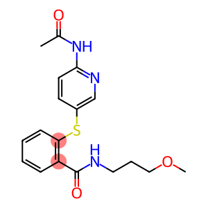 2-([6-(ACETYLAMINO)-3-PYRIDINYL]SULFANYL)-N-(3-METHOXYPROPYL)BENZENECARBOXAMIDE