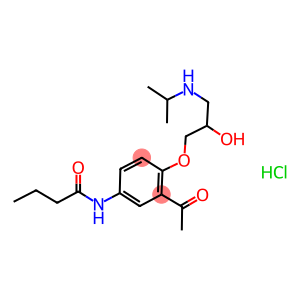 dl-1-(2-Acetyl-4-butyramidophenoxy)-2-hydroxy-3-isopropylaminopropane hydrochloride