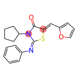 3-cyclopentyl-5-(2-furylmethylene)-2-(phenylimino)-1,3-thiazolidin-4-one