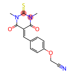 {4-[(1,3-dimethyl-4,6-dioxo-2-thioxotetrahydro-5(2H)-pyrimidinylidene)methyl]phenoxy}acetonitrile