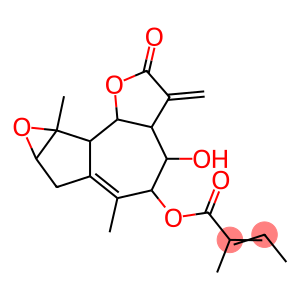2-Butenoic acid, 2-methyl-, 2,3,3a,4,5,7,7a,8a,8b,8c-decahydro-4-hydroxy-6,8a-dimethyl-3-methylene-2-oxooxireno[2,3]azuleno[4,5-b]furan-5-yl ester (9CI)