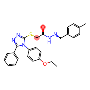 2-[[4-(4-ethoxyphenyl)-5-phenyl-1,2,4-triazol-3-yl]sulfanyl]-N-[(E)-(4-methylphenyl)methylideneamino]acetamide