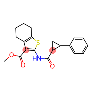 methyl 2-{[(2-phenylcyclopropyl)carbonyl]amino}-4,5,6,7-tetrahydro-1-benzothiophene-3-carboxylate