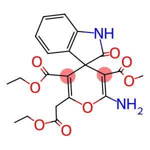 5'-ethyl 3'-methyl 2'-amino-6'-(2-ethoxy-2-oxoethyl)-1,3-dihydro-2-oxospiro[2H-indole-3,4'-(4'H)-pyran]-3',5'-dicarboxylate