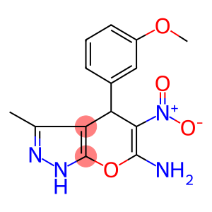 6-amino-5-nitro-4-(3-methoxyphenyl)-3-methyl-1,4-dihydropyrano[2,3-c]pyrazole
