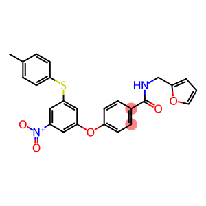 N-(2-furylmethyl)-4-{3-nitro-5-[(4-methylphenyl)sulfanyl]phenoxy}benzamide