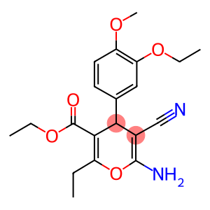 ethyl 6-amino-5-cyano-4-(3-ethoxy-4-methoxyphenyl)-2-ethyl-4H-pyran-3-carboxylate