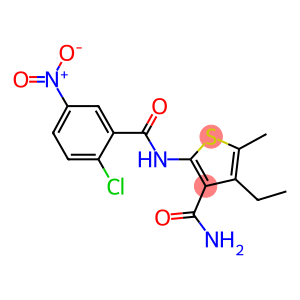 2-({2-chloro-5-nitrobenzoyl}amino)-4-ethyl-5-methyl-3-thiophenecarboxamide